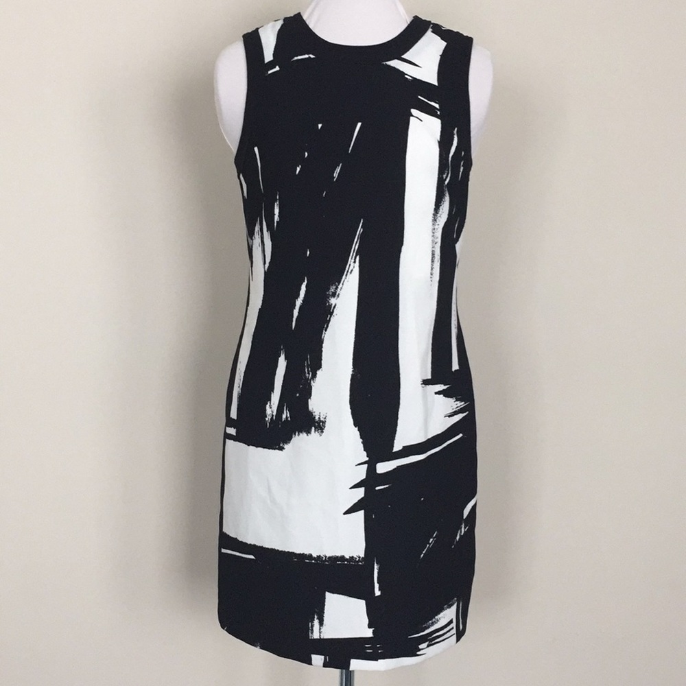 Banana Republic Black and White Abstract Print Mini Dress